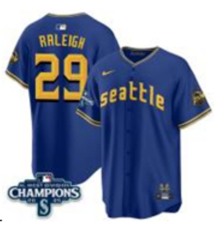 Men 2025 Seattle Mariners #29 Raleigh Blue City Edition Nike MLB Jersey style 86->seattle mariners->MLB Jersey